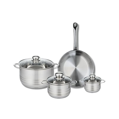 Batterie 1 poêle 28cm + 3 faitouts 12/16/24cm PROFI BRILLANT ELO