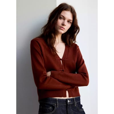 Cardigan en maille à brandebourgs MANGO