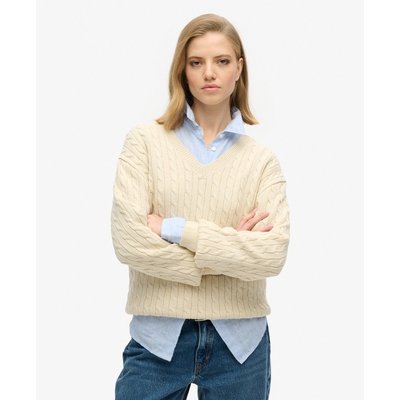 Pull oversize torsadé à col en V SUPERDRY