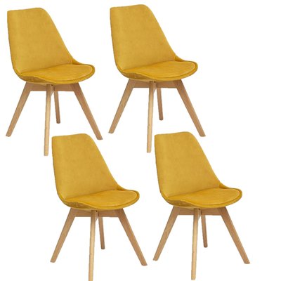 Lot de 4 Chaises effet velours Baya TOILINUX