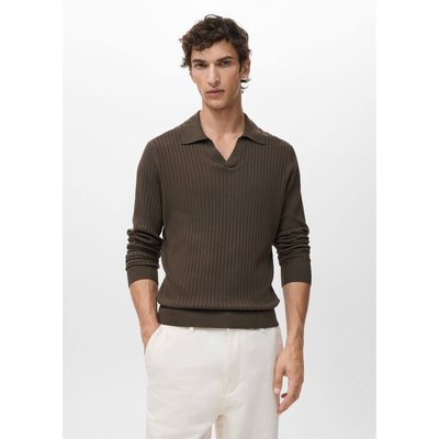 Pull-over polo maille côtelée MANGO MAN