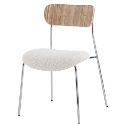 Lot de 2 chaises métal et bouclette, LINCOLN NORDLYS