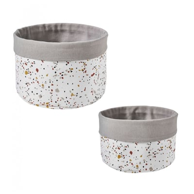 Lot de 2 paniers de rangement en polycoton TERRAZZO GUY LEVASSEUR