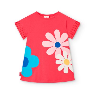 Robe à manches courtes avec détails plissés BOBOLI