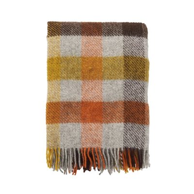 Plaid chaud à carreaux laine agneau  Gotland Multi KLIPPAN