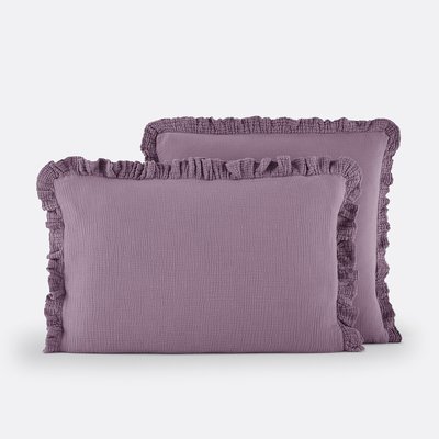 Kumla Plain Ruffle Cotton Muslin Pillowcase LA REDOUTE INTERIEURS