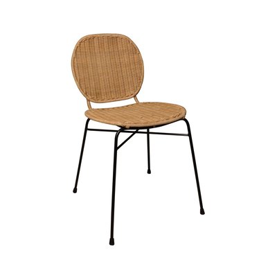 Lot de 2 chaises en rotin et pieds en métal, NINA NOW'S HOME