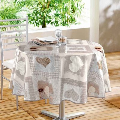 Nappe Ronde en PVC "Coeurs" DOUCEUR D'INTÉRIEUR