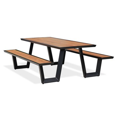 Table de jardin avec bancs en alu TORONTO DCB GARDEN