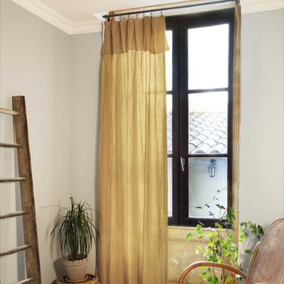 Rideau ajustable + 8 anneaux pince collection Gaia EDEN