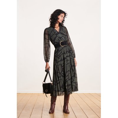 Robe longue plissée en voile imprimé LA FEE MARABOUTEE