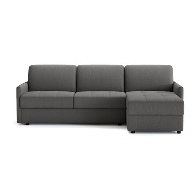 Canapé lit d'angle 3 places en tissu gris avec coffre - BELLUNO CALICOSY
