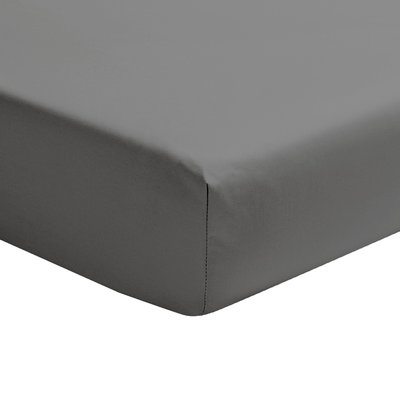 Drap housse uni en percale de coton, bonnet de 30cm, PREMIÈRE ESSIX