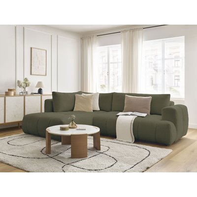 Canapé d'angle convertible 4 places en tissu bouclette, FUJI BOBOCHIC