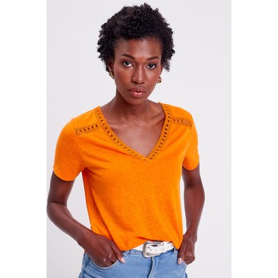 T-shirt avec bandes macramé CACHE CACHE