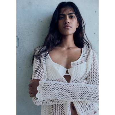 Cardigan crochet boutons MANGO
