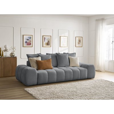 Canapé droit convertible 3 places en tissu chiné, EVEREST BOBOCHIC
