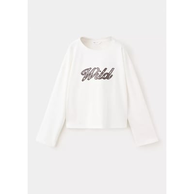 T-shirt coton détail brodé MANGO KIDS