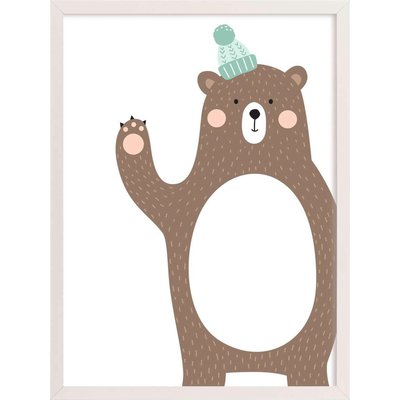 Tableau en bois, Ours des amis de la forêt RECOLLECTION