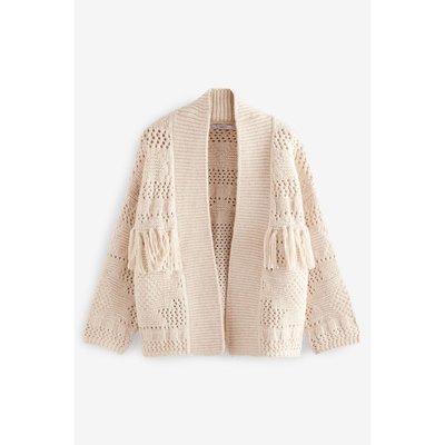 Cardigan en maille douce à franges NEXT