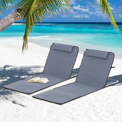 Lot de 2 tapis de plage rembourré sac transport inclus OUTSUNNY