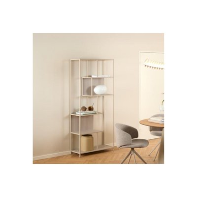 Bibliothèque scandinave en métal grège 5 tablettes - BARRY HELLIN, DEPUIS 1862