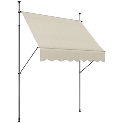 Store banne autoportant manuel inclinable rétractable 2 x 1,2 m aucun perçage sable OUTSUNNY