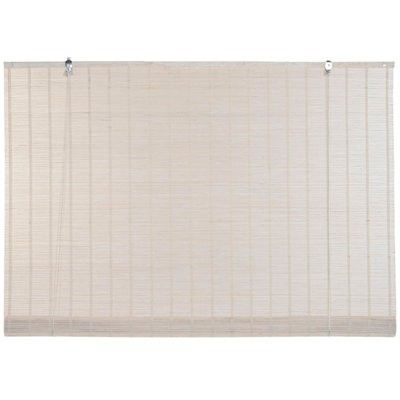 Store enrouleur intérieur en bambou blanc 120x2x230cm WADIGA