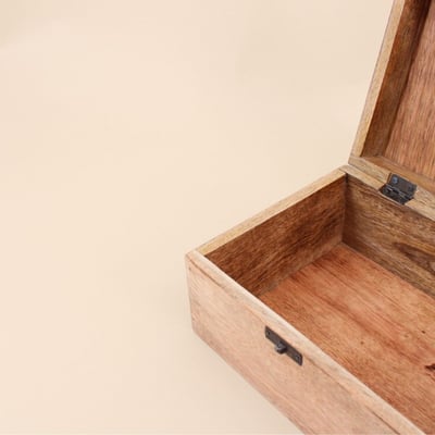 Boite en bois couvercle 21x17cm ORNAMI
