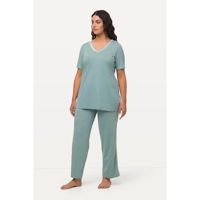 Pyjama, empiècement en satin, col en V ULLA POPKEN
