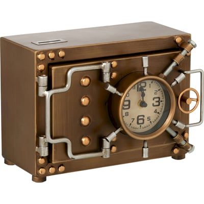 Horloge en métal style coffre-fort RECOLLECTION