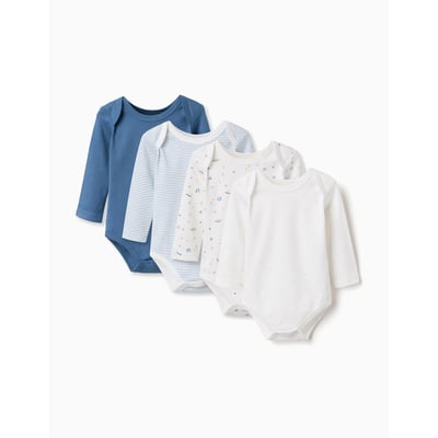 Lot de 4 bodies en coton unis/imprimés ZIPPY