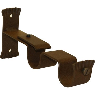 Support Mural Double en Fer Forgé Rouille diam 28mm HOME MAISON