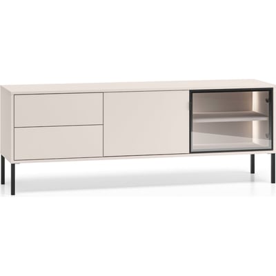 Meuble tv BARNEE bois avec portes et leds RECOLLECTION