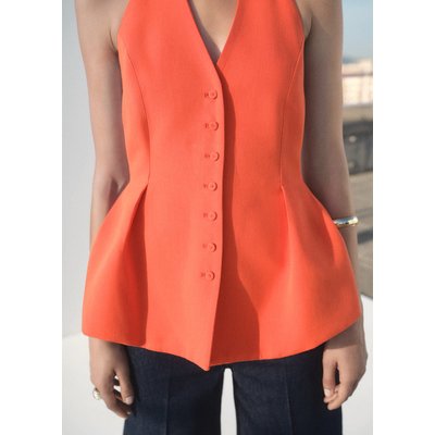 Gilet péplum avec col à emmanchures américaines MANGO