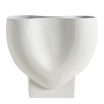 Vase métal 29x11x26 BLANC D’IVOIRE