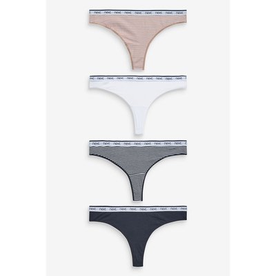 Strings en coton avec logo, lot de 4 NEXT