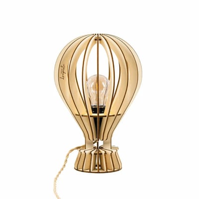 Lampe de table en bois de peuplier ARCHIMEDE ATELIER LOUPIOTE