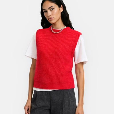 Pull sans manches, col rond, en alpaga mélangé, Signature ANETTE LA REDOUTE COLLECTIONS