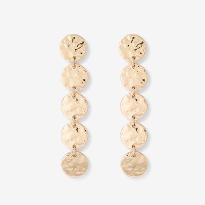 Boucles d'oreilles longues disques martelés BALABOOSTE