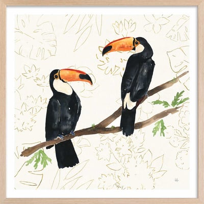 Affiche Joyeux oiseaux tropicaux HEXOA
