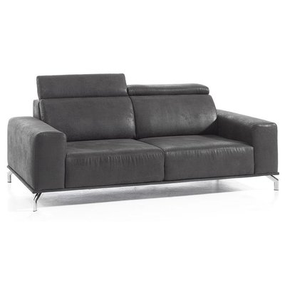 Canapé droit 3 places gris microfibre Dundee PIER IMPORT