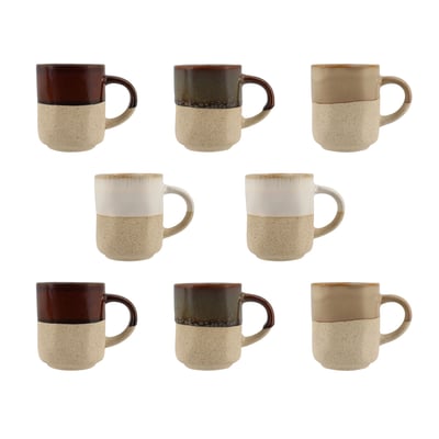 Lot de 8 tasses assorties 10cl, MACCHIATO NOVASTYL