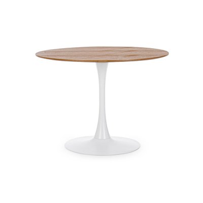 Table à manger ronde tulipe en métal blanc L100 - BLOSSOM HELLIN, DEPUIS 1862