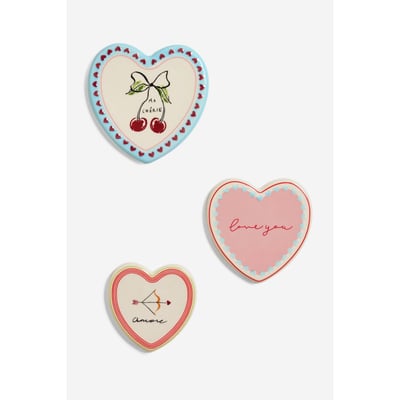 Déco murale cœur en céramique, lot de 3 NEXT
