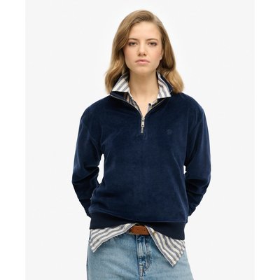 Sweat en velours à col zippé SUPERDRY