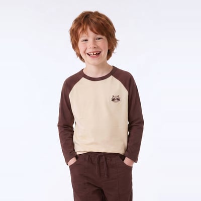 T-shirt manches longues imprimé en coton BIO MONOPRIX