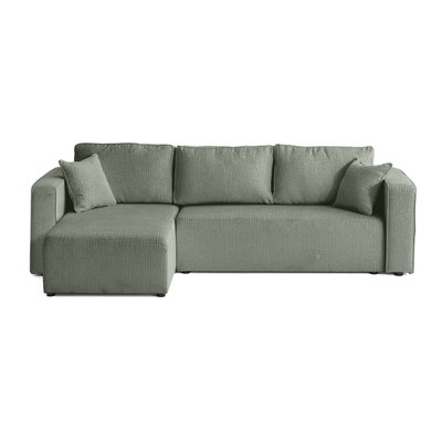 Canapé d'Angle Convertible en Tissu velours relief 4 places - TOPAZE LISA DESIGN