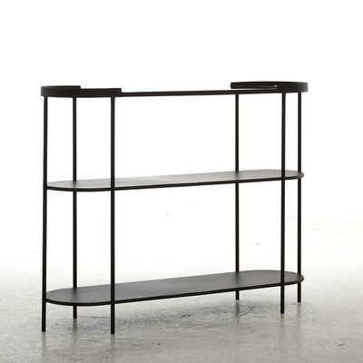 Smoked Glass Metal 3-Tier Console Shelving Unit SO'HOME