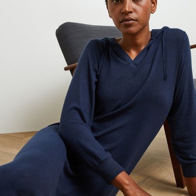 Chemise de nuit longue avec capuche unie MONOPRIX